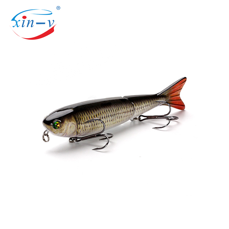XIN-V Swimbait ATJ01 127mm 21g Nexus Voodoo ATJ01 Swimbait Two Section Multi Jointed Top Water Walk Dog Stick Bait Floating Penc