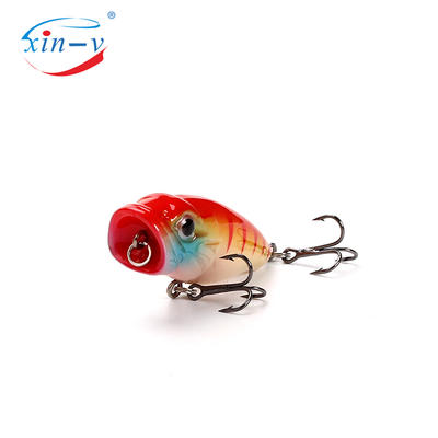 XIN-V Topwater Popper CP 45mm 3.5g Top Water Fishing Lure Bait Hard Artificial Bait Mini Popper for Small Mouth Bass Trout Blueg